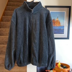C&B Sport Croft & Barrow charcoal gray fleece zip sweater jacket large